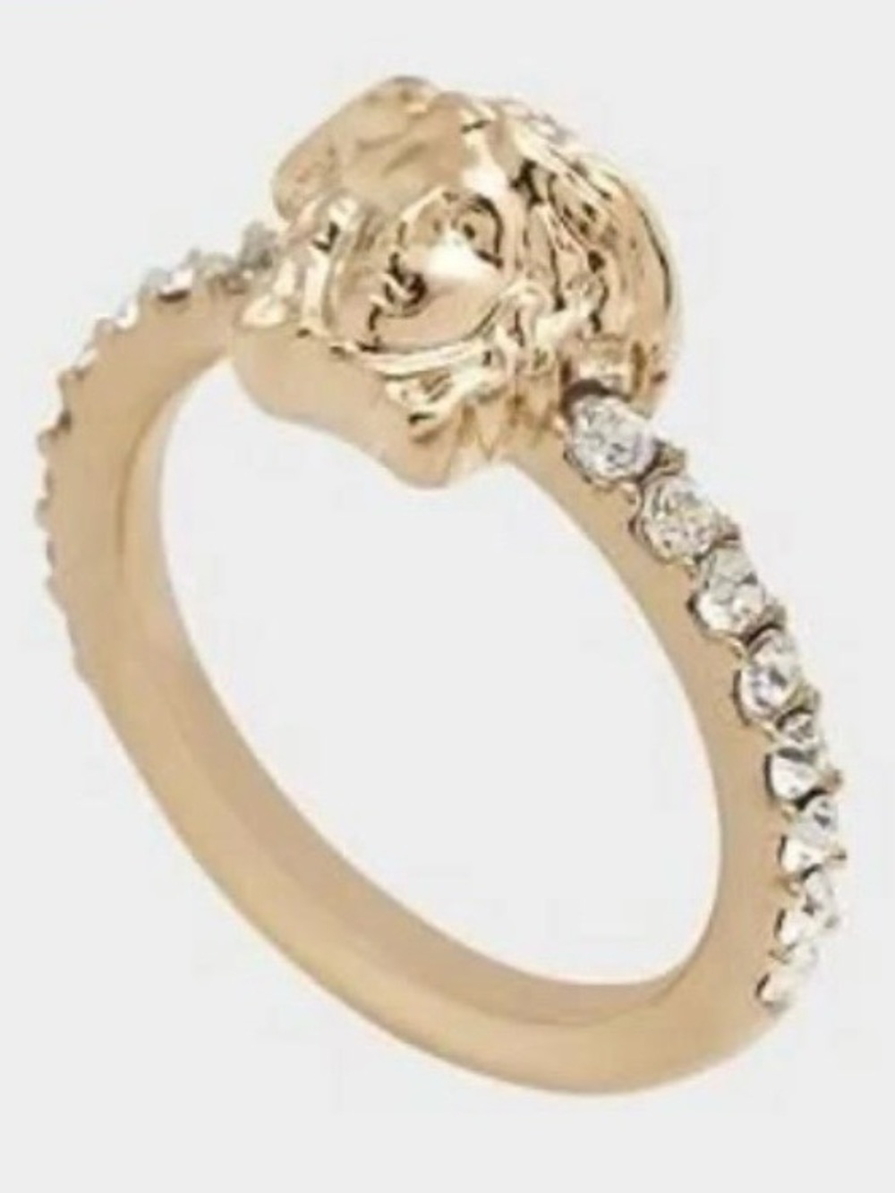 Versace La Medusa Head Swarovski Crystal Ring Size US 8.5/IT 19 NWT